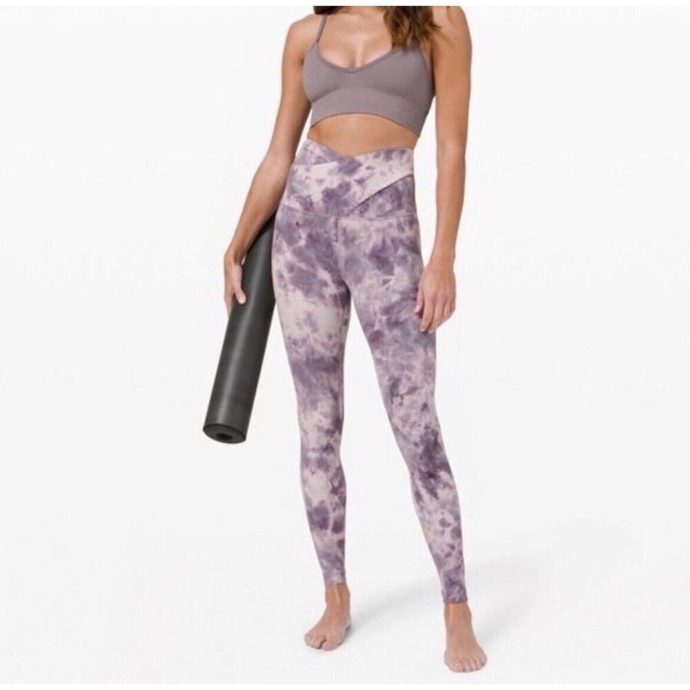 Rare Lululemon Diamond Dye Iced Iris Peri Purple Align Criss Cross Waist Size 6